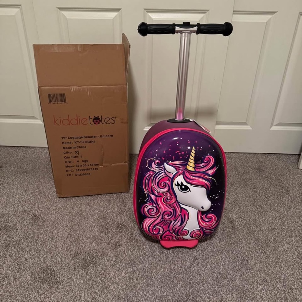 Unicorn Scooter Luggage Kiddietotes New